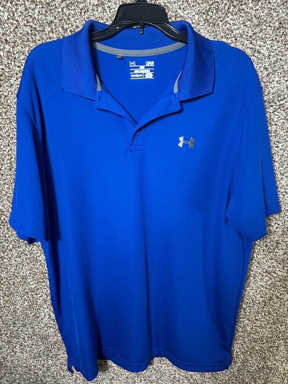 Under Armour Men's Bright Blue Tech Polo with Logo
